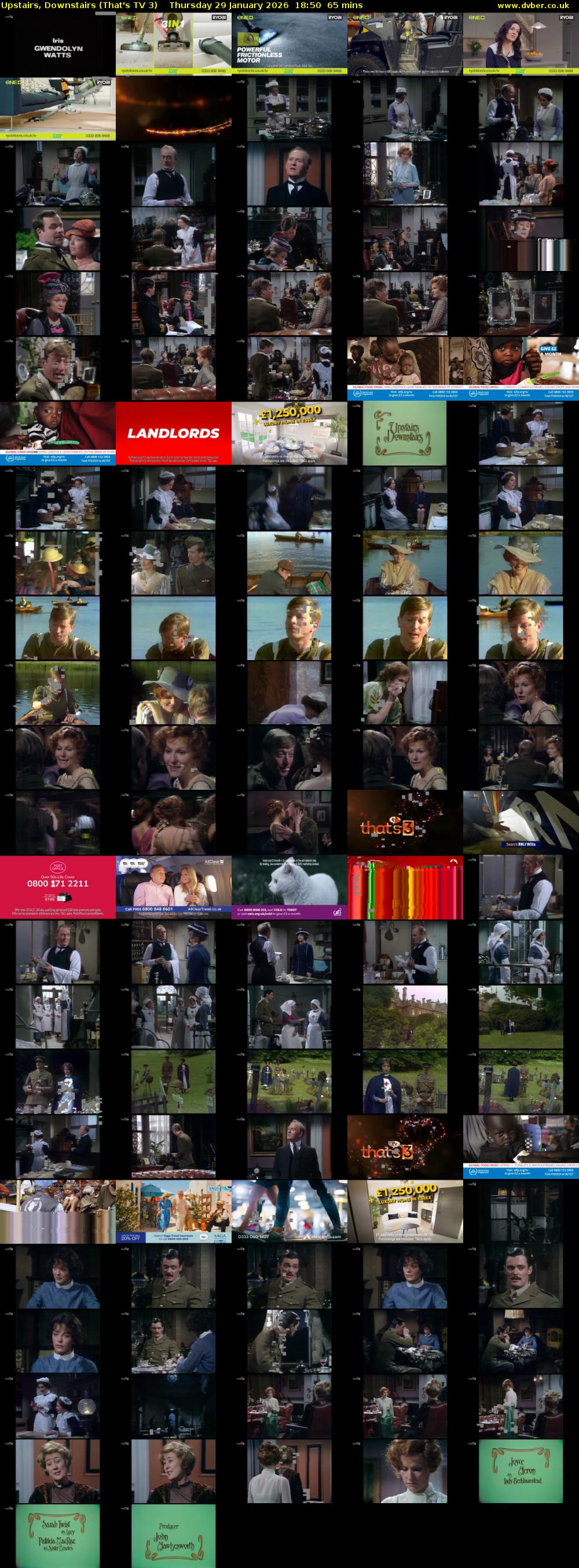 Upstairs, Downstairs (That's TV 3) Thursday 29 January 2026 18:50 - 19:55