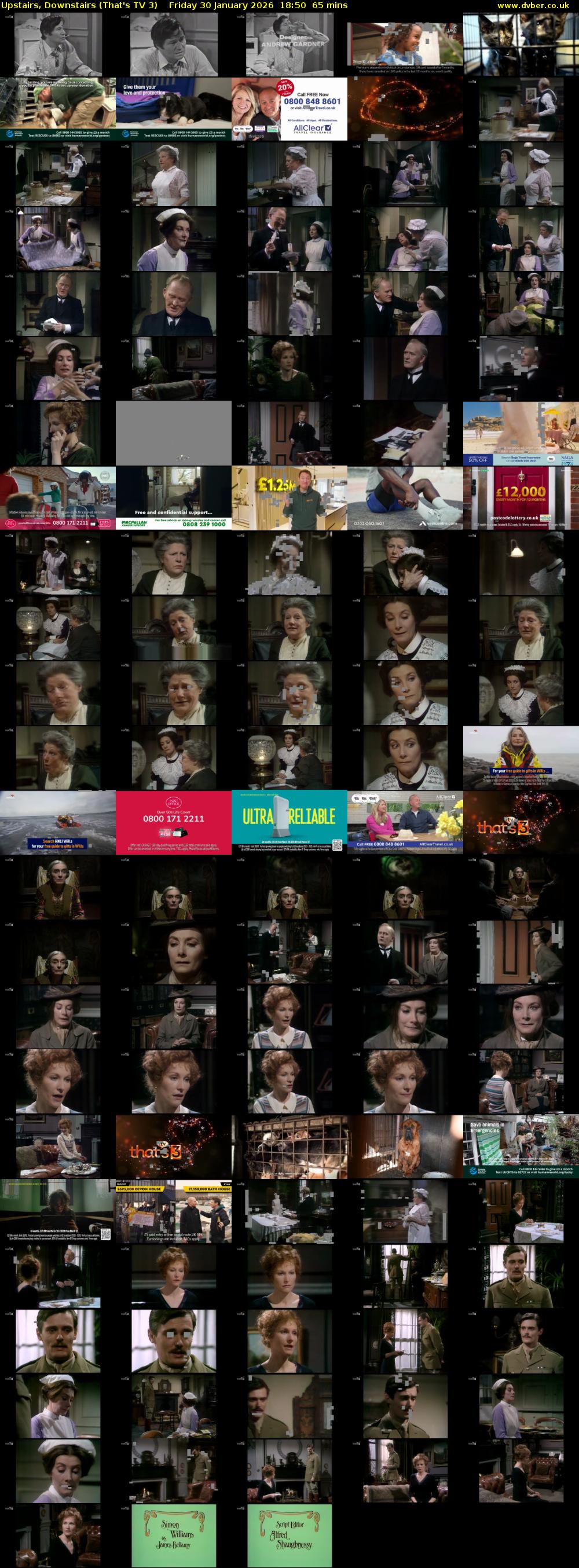 Upstairs, Downstairs (That's TV 3) Friday 30 January 2026 18:50 - 19:55