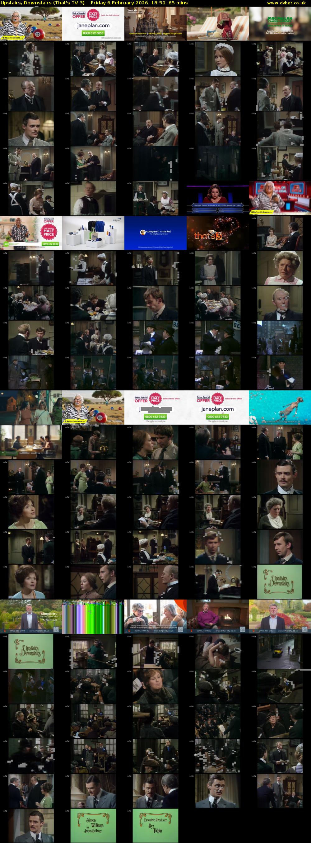 Upstairs, Downstairs (That's TV 3) Friday 6 February 2026 18:50 - 19:55