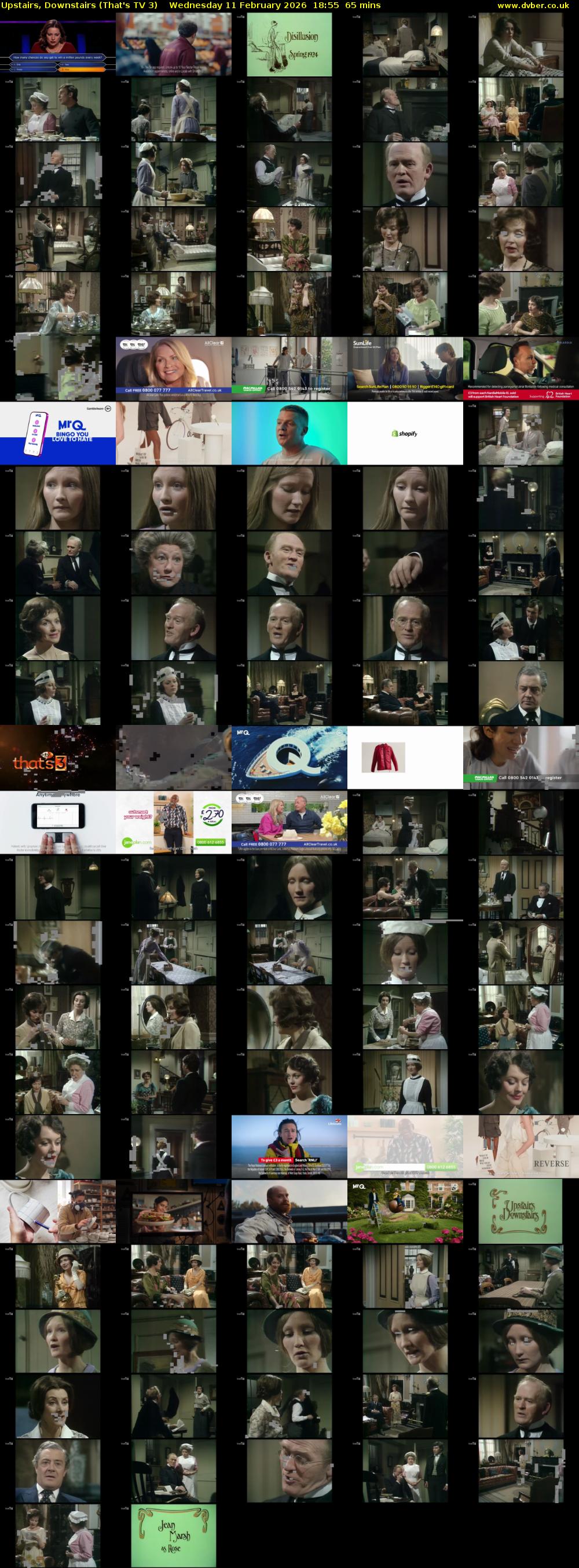 Upstairs, Downstairs (That's TV 3) Wednesday 11 February 2026 18:55 - 20:00