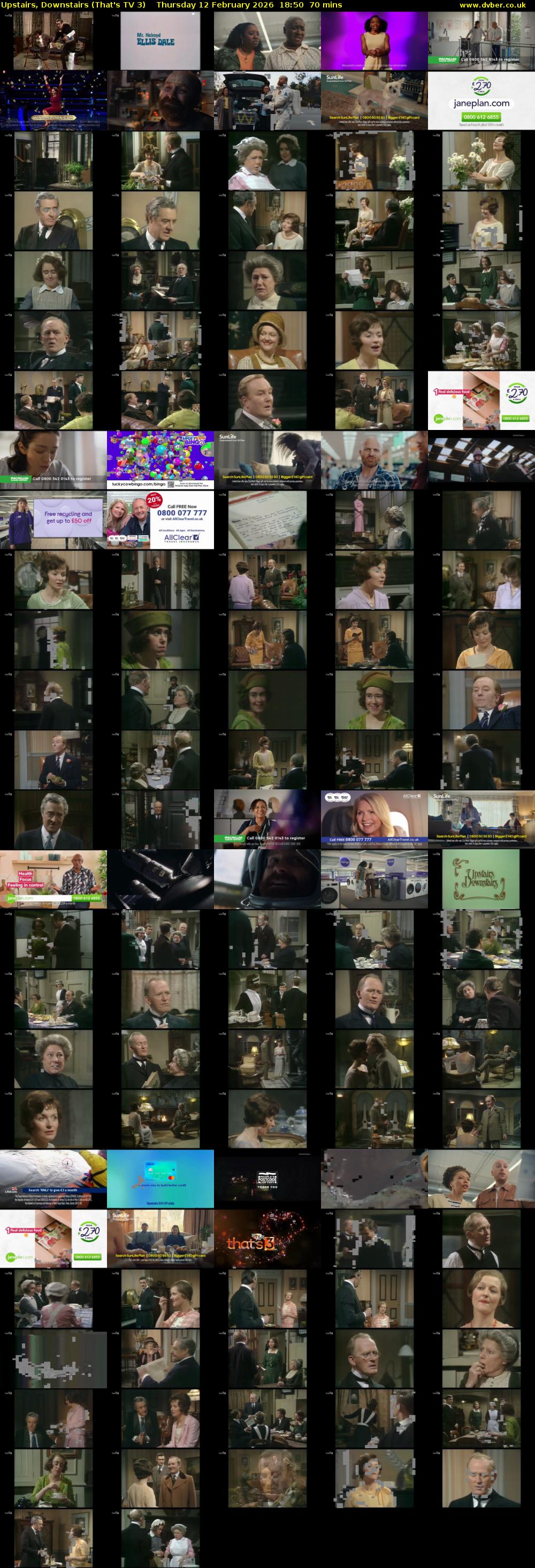 Upstairs, Downstairs (That's TV 3) Thursday 12 February 2026 18:50 - 20:00