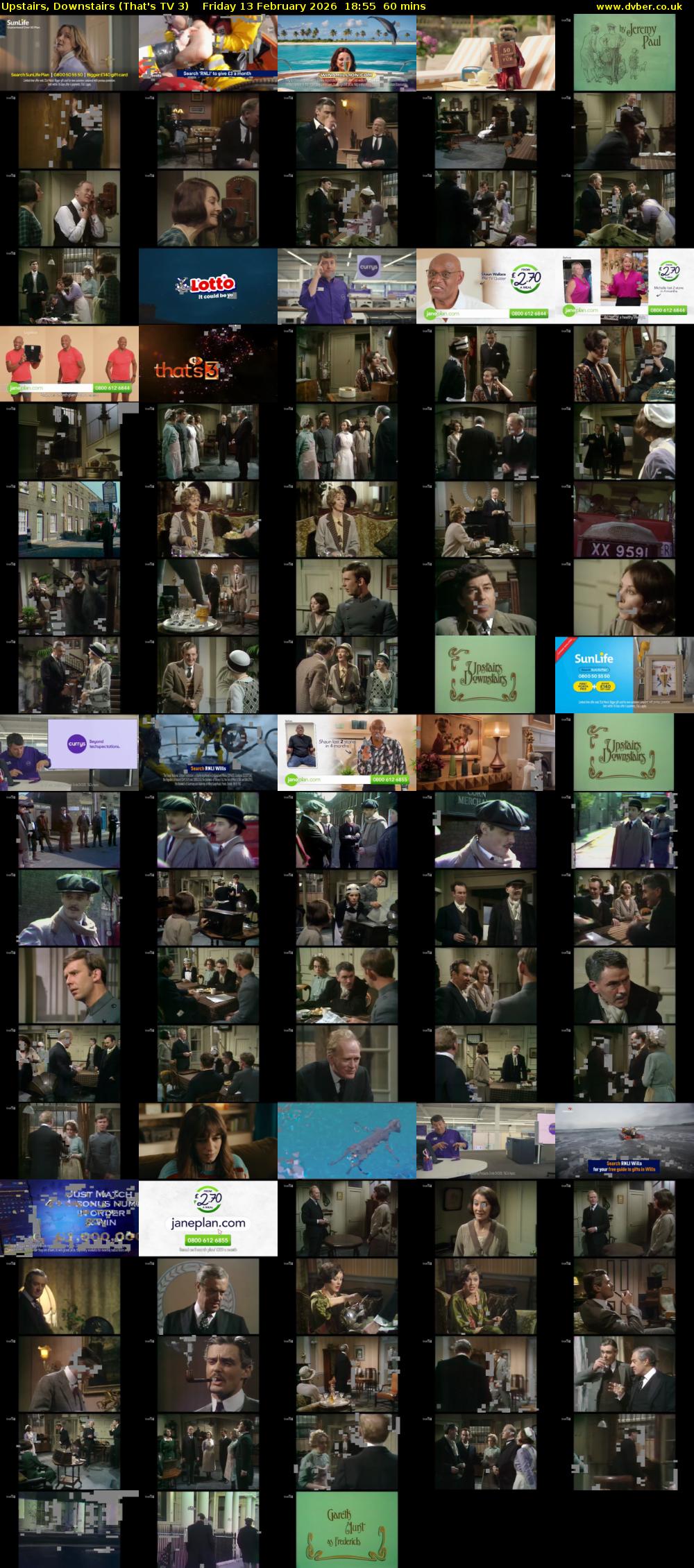 Upstairs, Downstairs (That's TV 3) Friday 13 February 2026 18:55 - 19:55