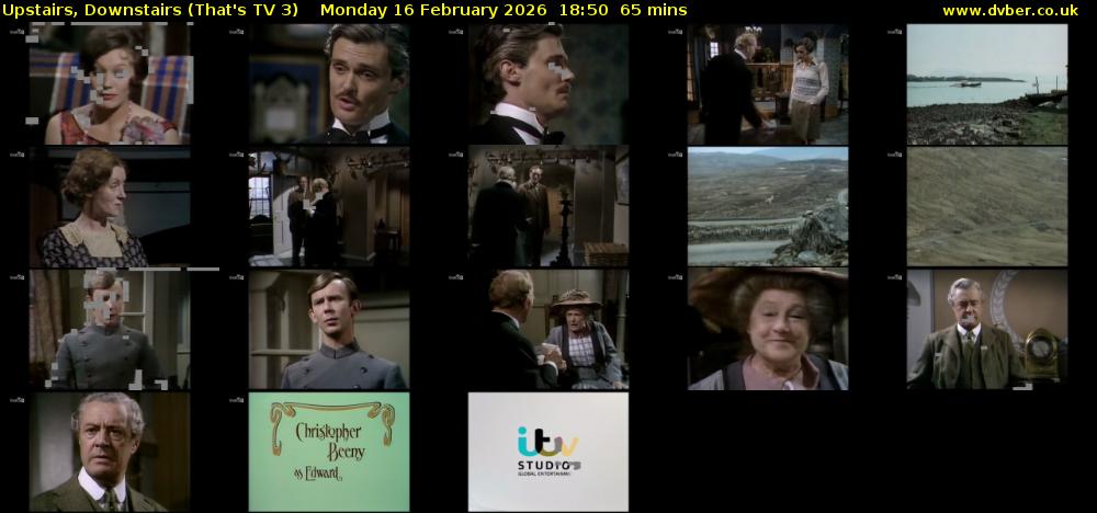 Upstairs, Downstairs (That's TV 3) Monday 16 February 2026 18:50 - 19:55