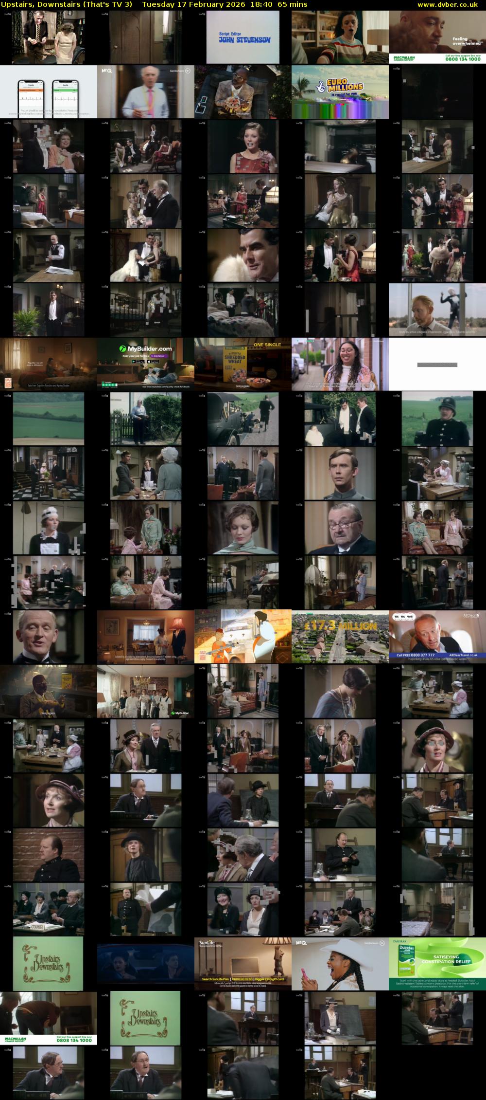 Upstairs, Downstairs (That's TV 3) Tuesday 17 February 2026 18:40 - 19:45