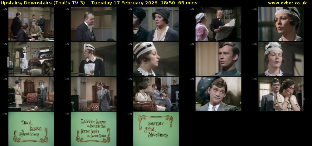 Upstairs, Downstairs (That's TV 3) Tuesday 17 February 2026 18:50 - 19:55