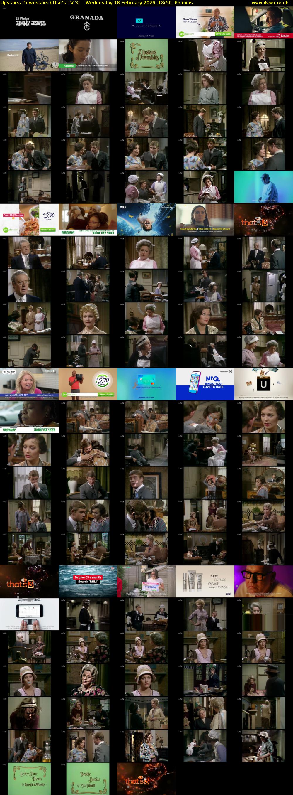 Upstairs, Downstairs (That's TV 3) Wednesday 18 February 2026 18:50 - 19:55