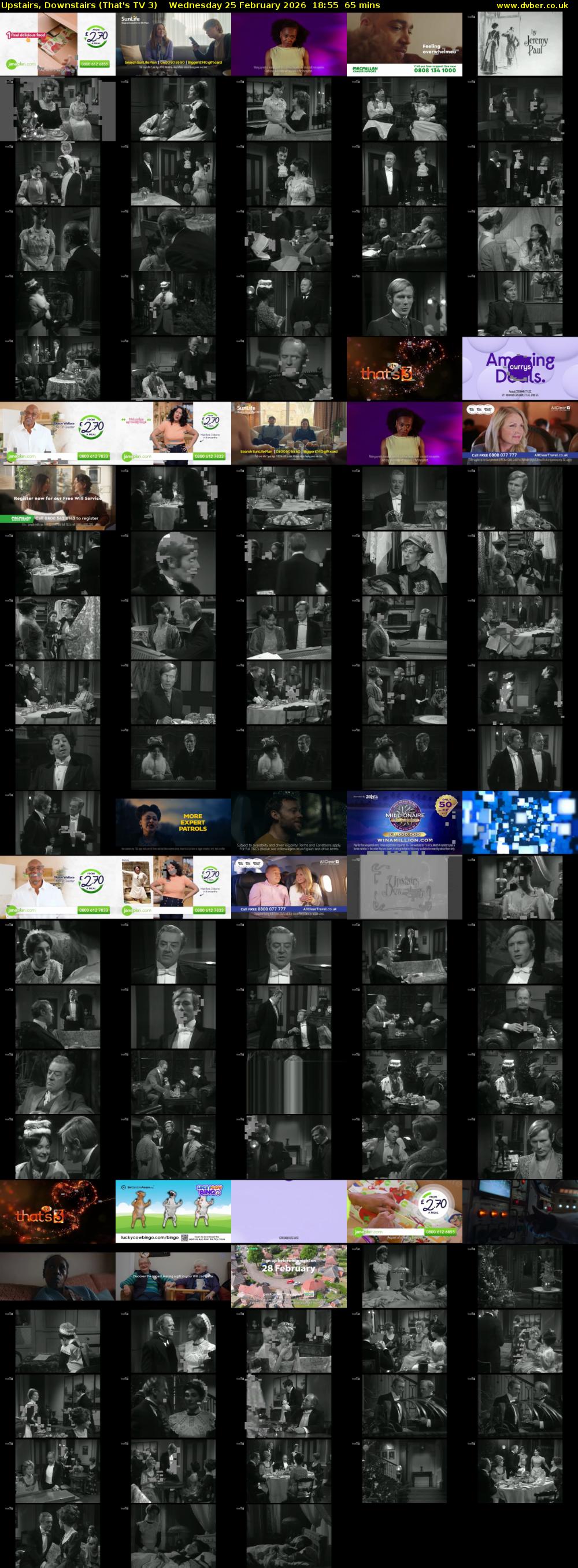 Upstairs, Downstairs (That's TV 3) Wednesday 25 February 2026 18:55 - 20:00