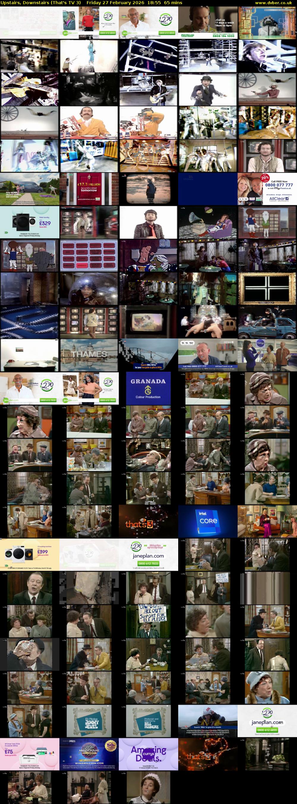 Upstairs, Downstairs (That's TV 3) Friday 27 February 2026 18:55 - 20:00
