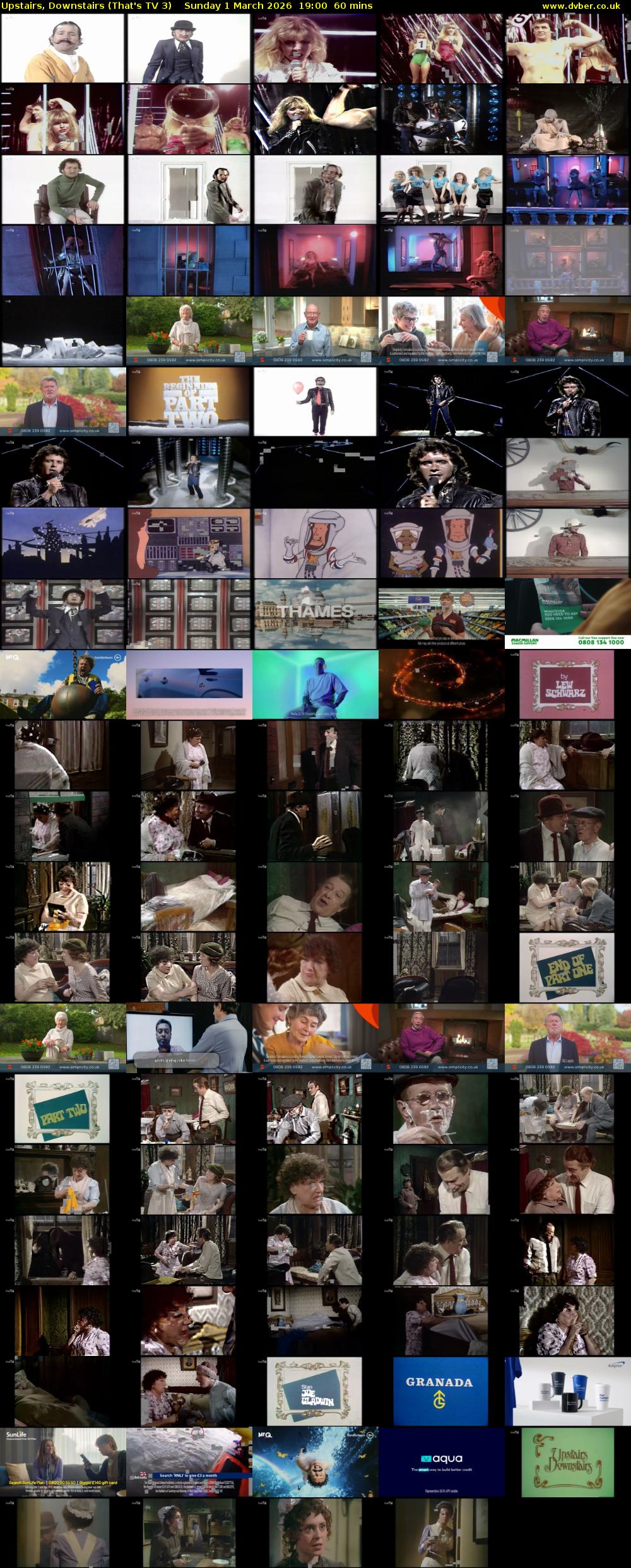 Upstairs, Downstairs (That's TV 3) Sunday 1 March 2026 19:00 - 20:00