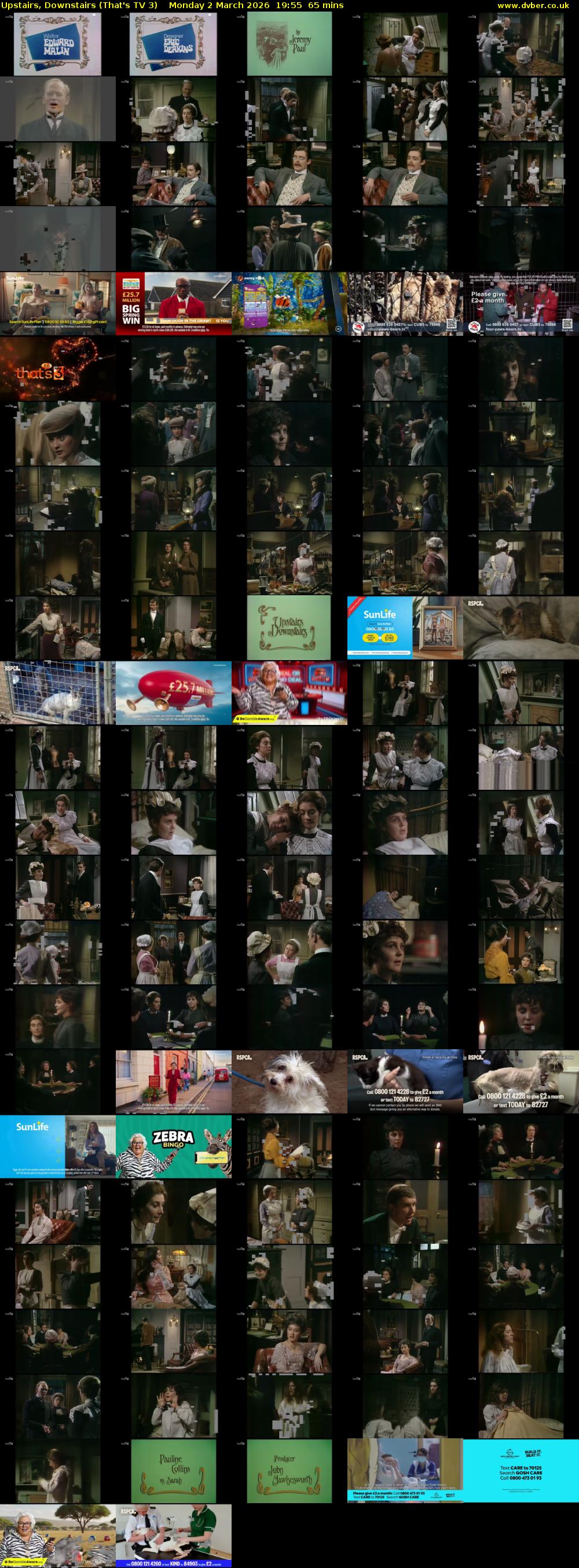 Upstairs, Downstairs (That's TV 3) Monday 2 March 2026 19:55 - 21:00
