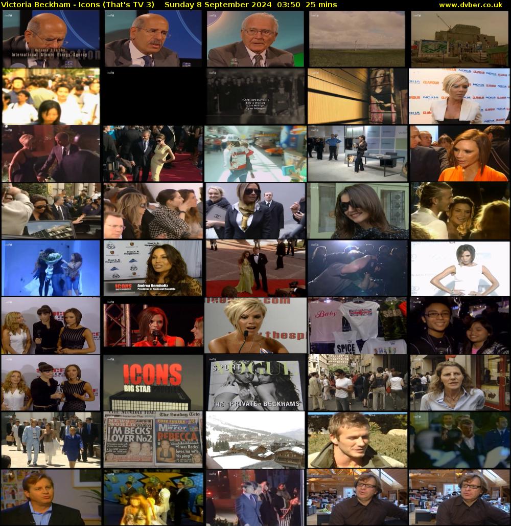 Victoria Beckham - Icons (That's TV 3) Sunday 8 September 2024 03:50 - 04:15
