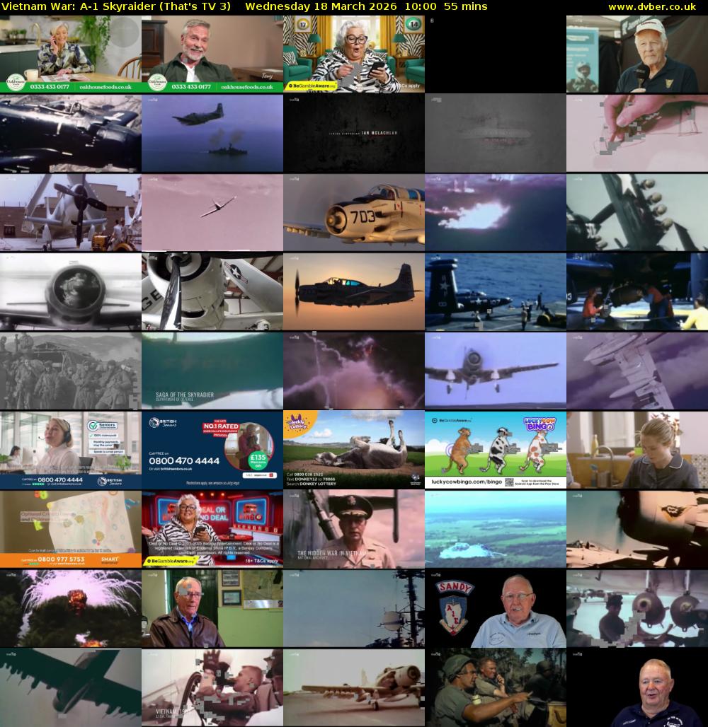 Vietnam War: A-1 Skyraider (That's TV 3) Wednesday 18 March 2026 10:00 - 10:55