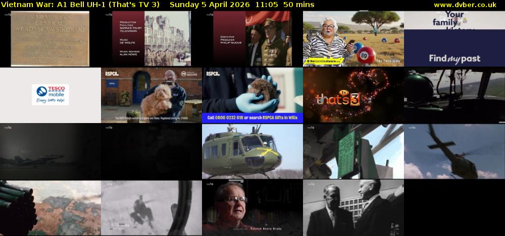 Vietnam War: A1 Bell UH-1 (That's TV 3) Sunday 5 April 2026 11:05 - 11:55