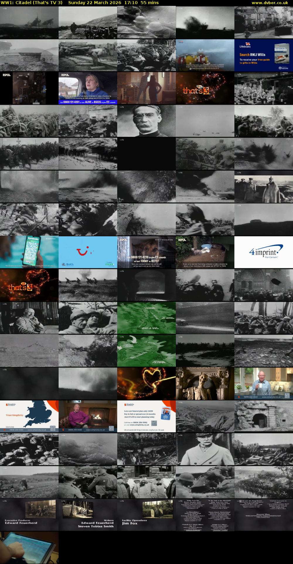 WW1: Citadel (That's TV 3) Sunday 22 March 2026 17:10 - 18:05