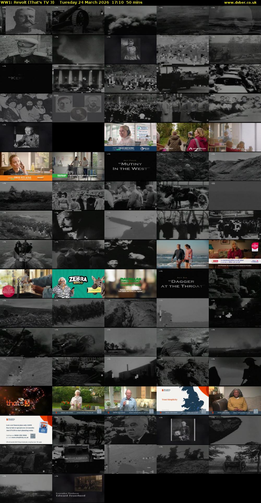 WW1: Revolt (That's TV 3) Tuesday 24 March 2026 17:10 - 18:00