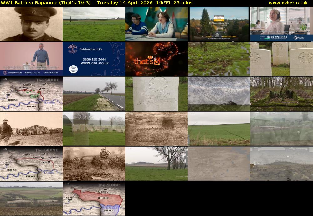 WW1 Battles: Bapaume (That's TV 3) Tuesday 14 April 2026 14:55 - 15:20