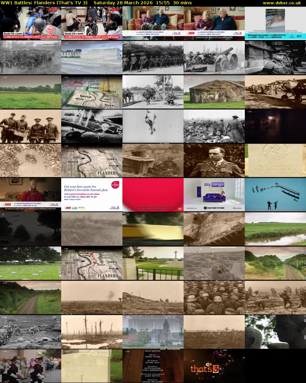 WW1 Battles: Flanders (That's TV 3) Saturday 28 March 2026 15:55 - 16:25
