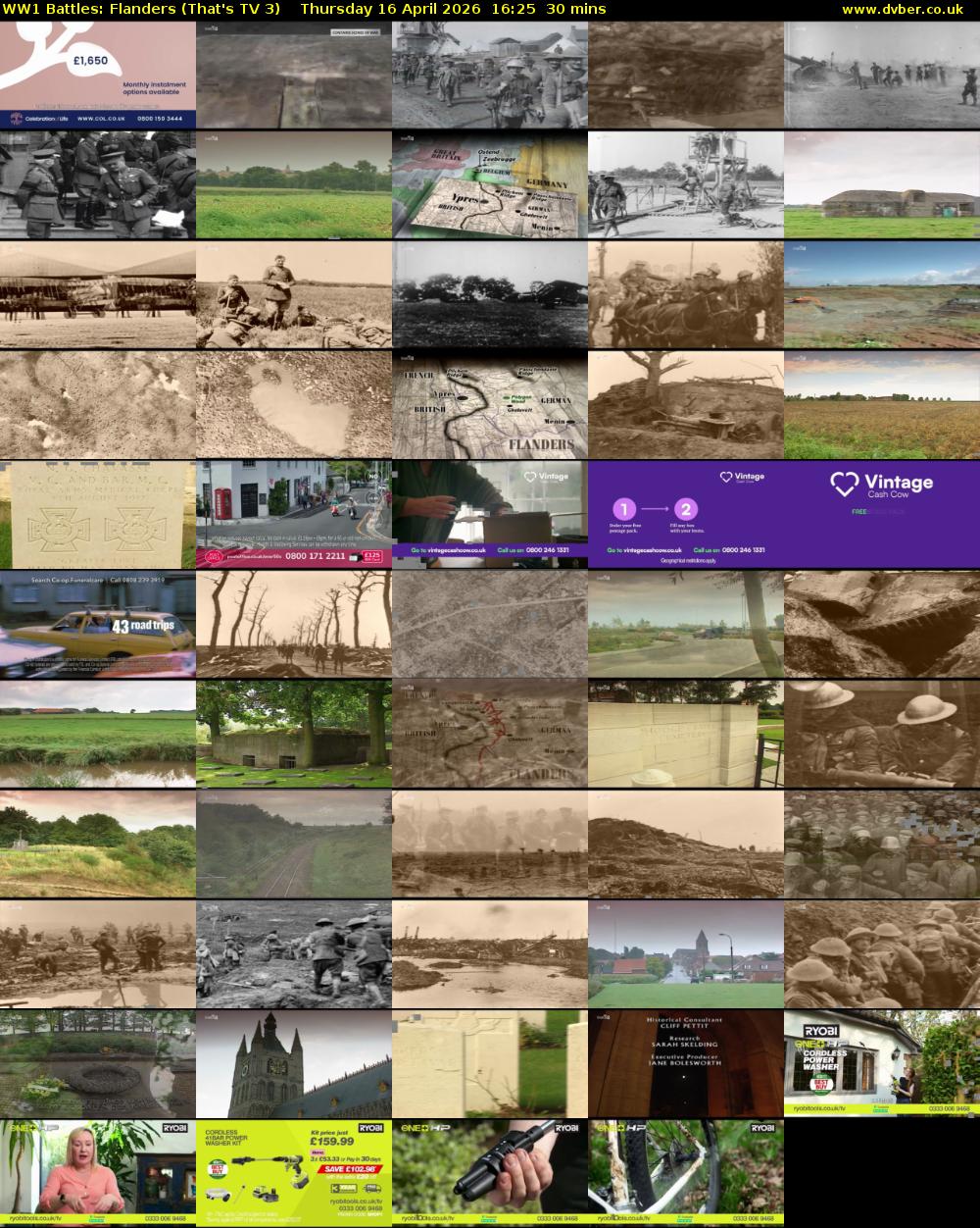WW1 Battles: Flanders (That's TV 3) Thursday 16 April 2026 16:25 - 16:55