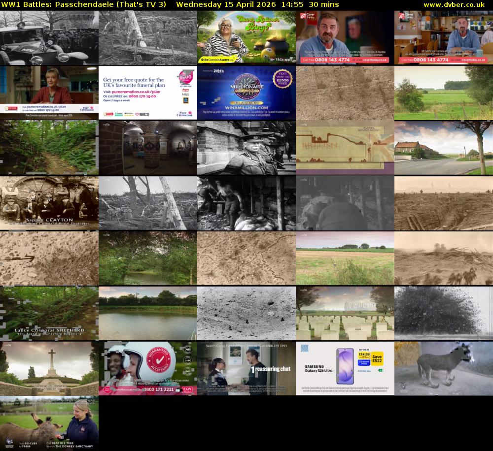 WW1 Battles: Passchendaele (That's TV 3) Wednesday 15 April 2026 14:55 - 15:25