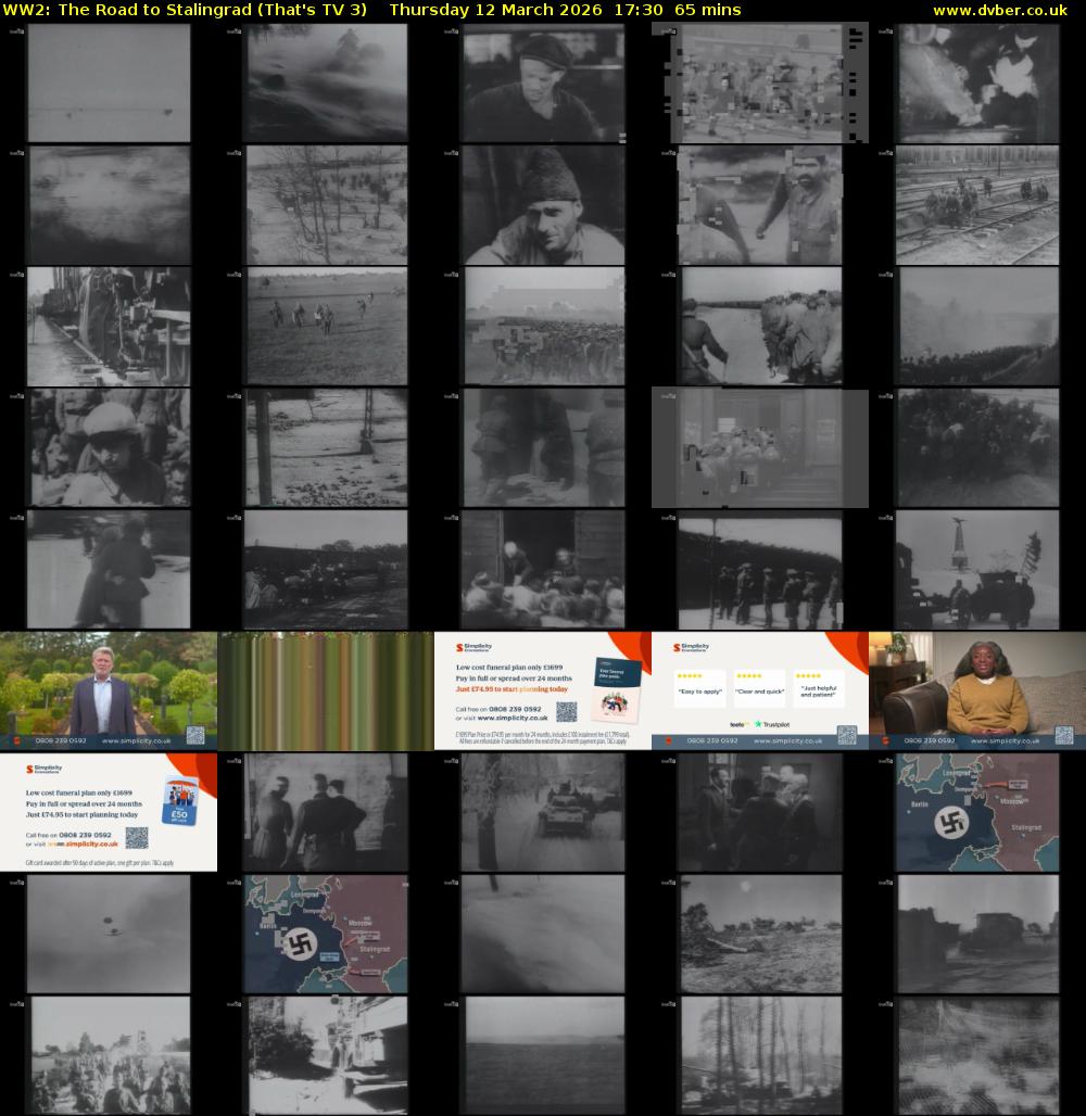 WW2: The Road to Stalingrad (That's TV 3) Thursday 12 March 2026 17:30 - 18:35