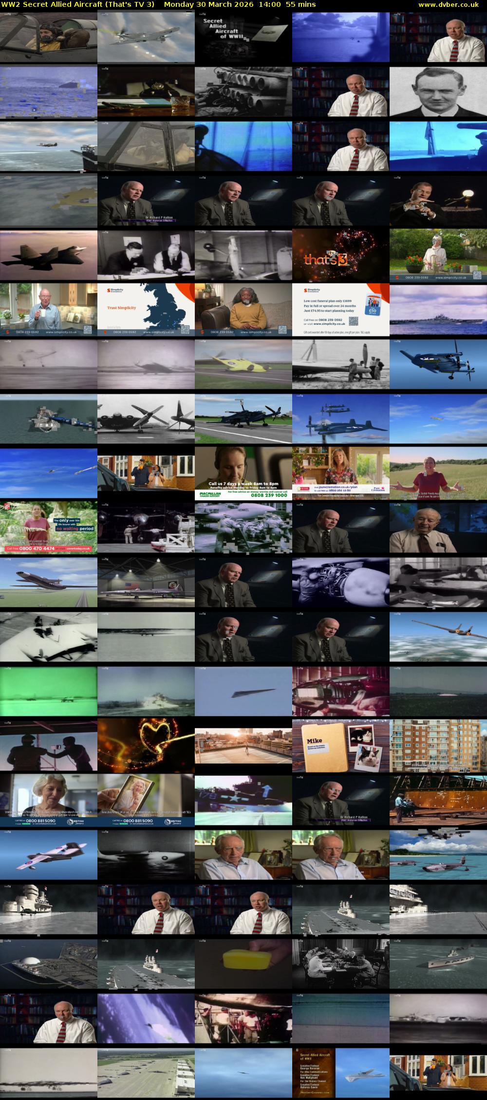 WW2 Secret Allied Aircraft (That's TV 3) Monday 30 March 2026 14:00 - 14:55