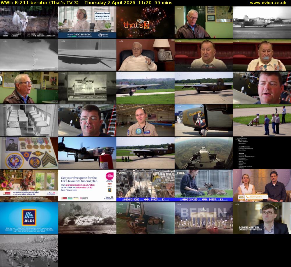 WWII: B-24 Liberator (That's TV 3) Thursday 2 April 2026 11:20 - 12:15