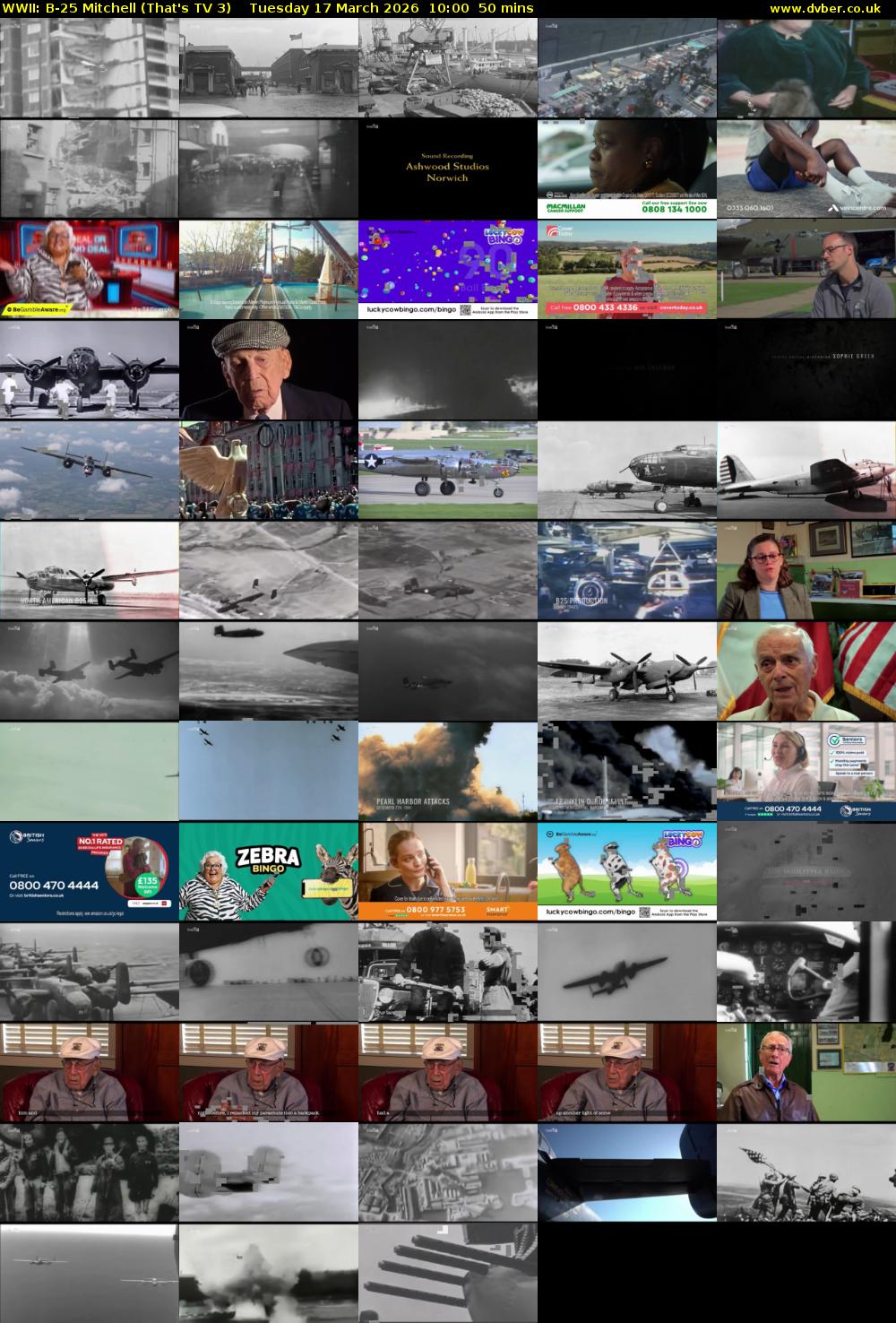 WWII: B-25 Mitchell (That's TV 3) Tuesday 17 March 2026 10:00 - 10:50