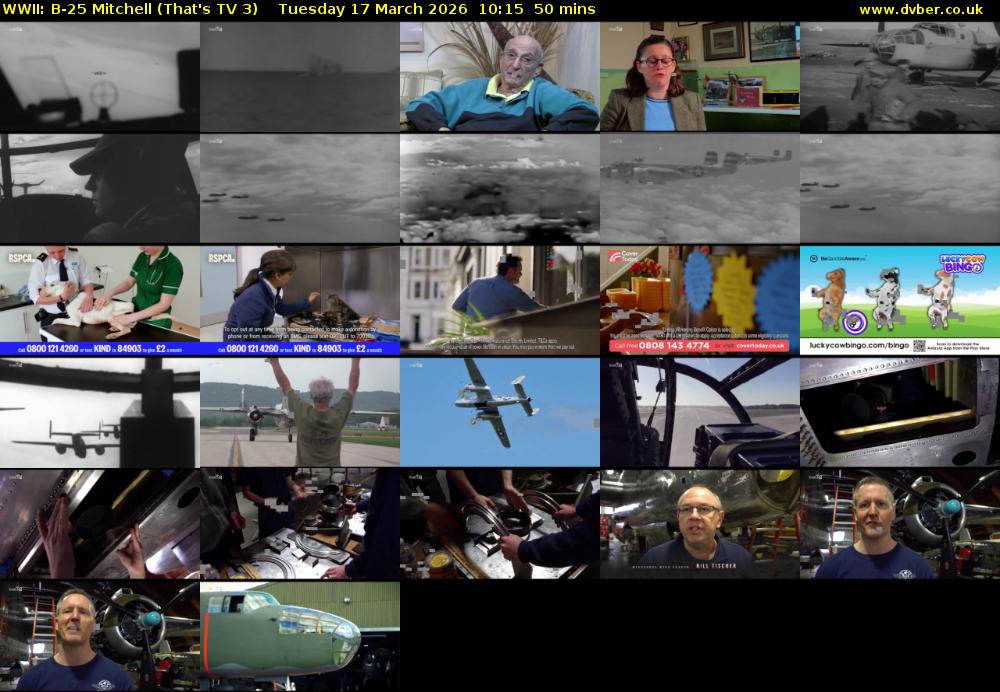 WWII: B-25 Mitchell (That's TV 3) Tuesday 17 March 2026 10:15 - 11:05