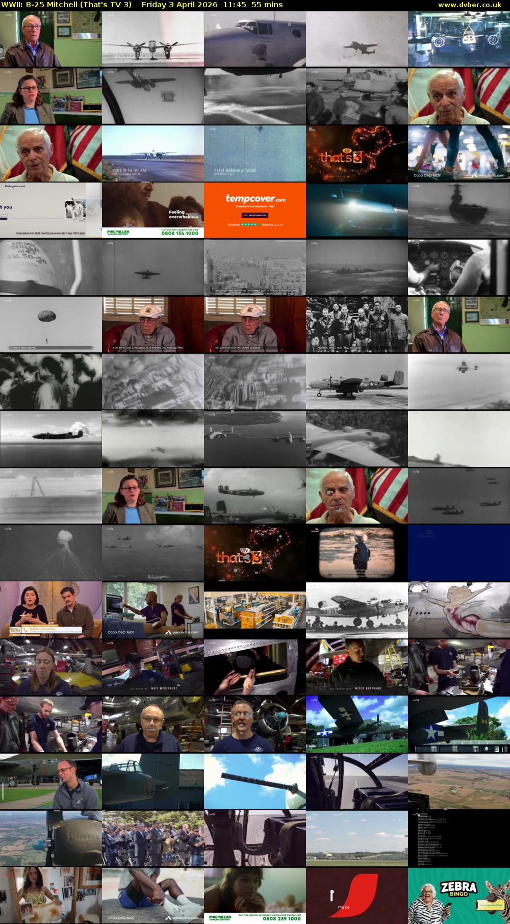WWII: B-25 Mitchell (That's TV 3) Friday 3 April 2026 11:45 - 12:40