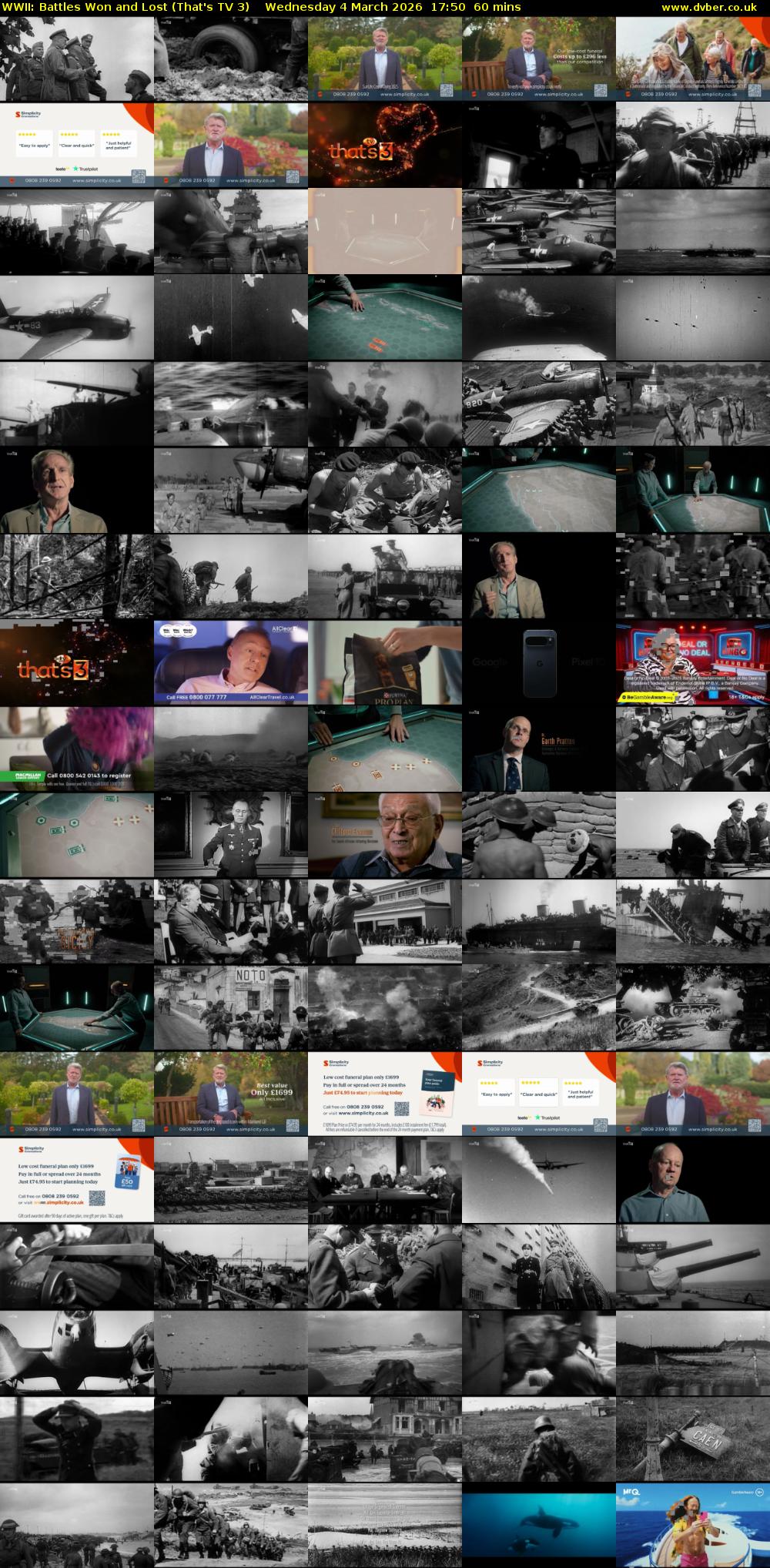 WWII: Battles Won and Lost (That's TV 3) Wednesday 4 March 2026 17:50 - 18:50