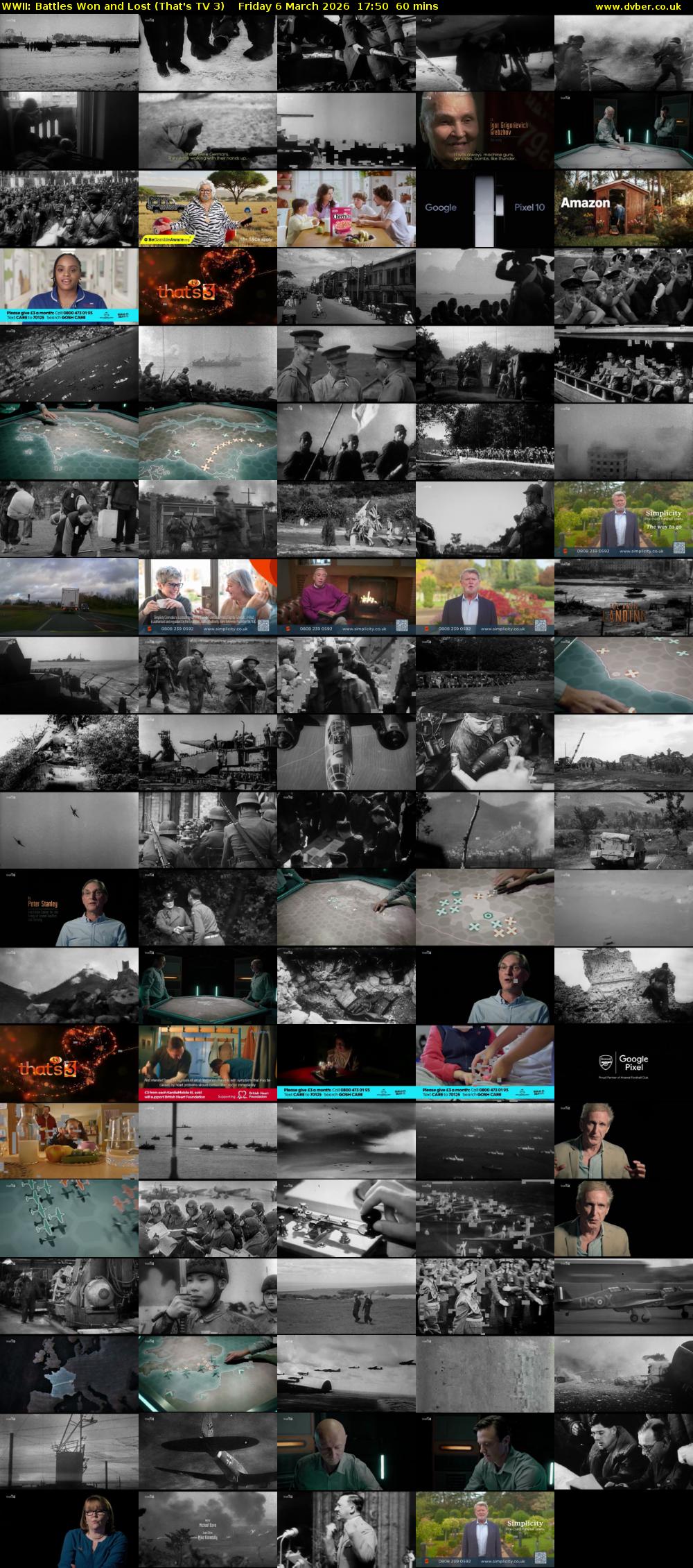 WWII: Battles Won and Lost (That's TV 3) Friday 6 March 2026 17:50 - 18:50