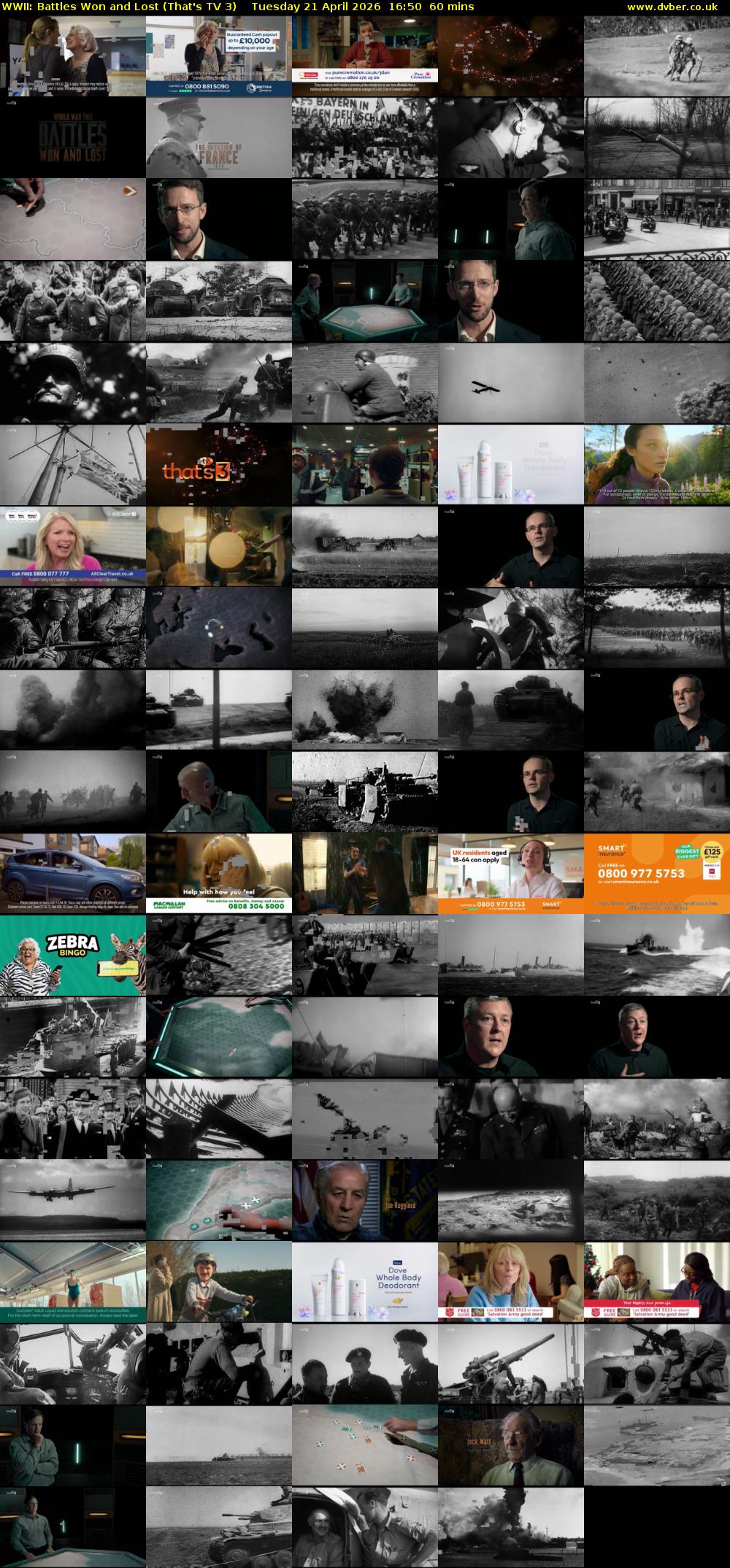 WWII: Battles Won and Lost (That's TV 3) Tuesday 21 April 2026 16:50 - 17:50