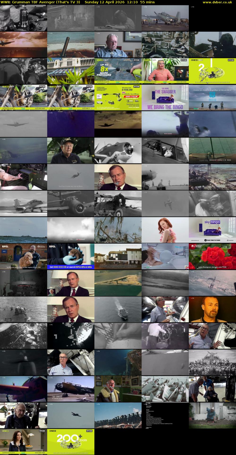 WWII: Grumman TBF Avenger (That's TV 3) Sunday 12 April 2026 12:10 - 13:05