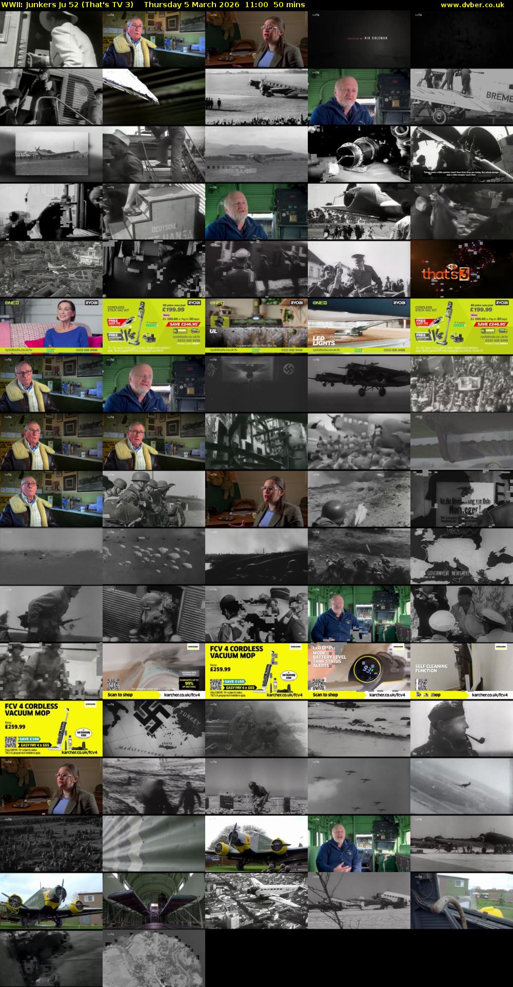 WWII: Junkers Ju 52 (That's TV 3) Thursday 5 March 2026 11:00 - 11:50