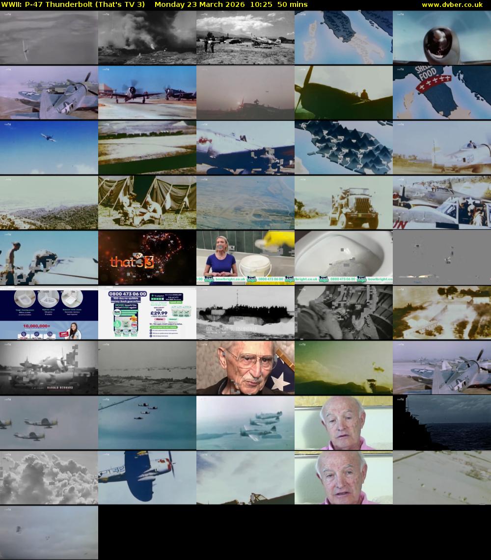 WWII: P-47 Thunderbolt (That's TV 3) Monday 23 March 2026 10:25 - 11:15