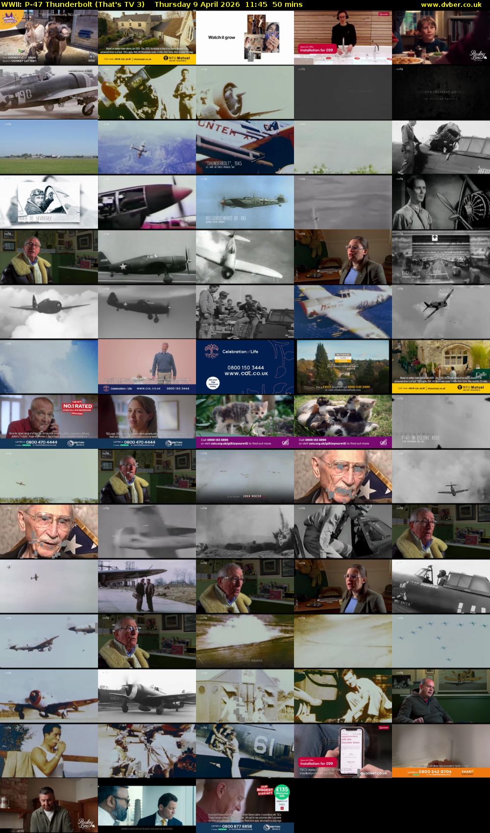 WWII: P-47 Thunderbolt (That's TV 3) Thursday 9 April 2026 11:45 - 12:35