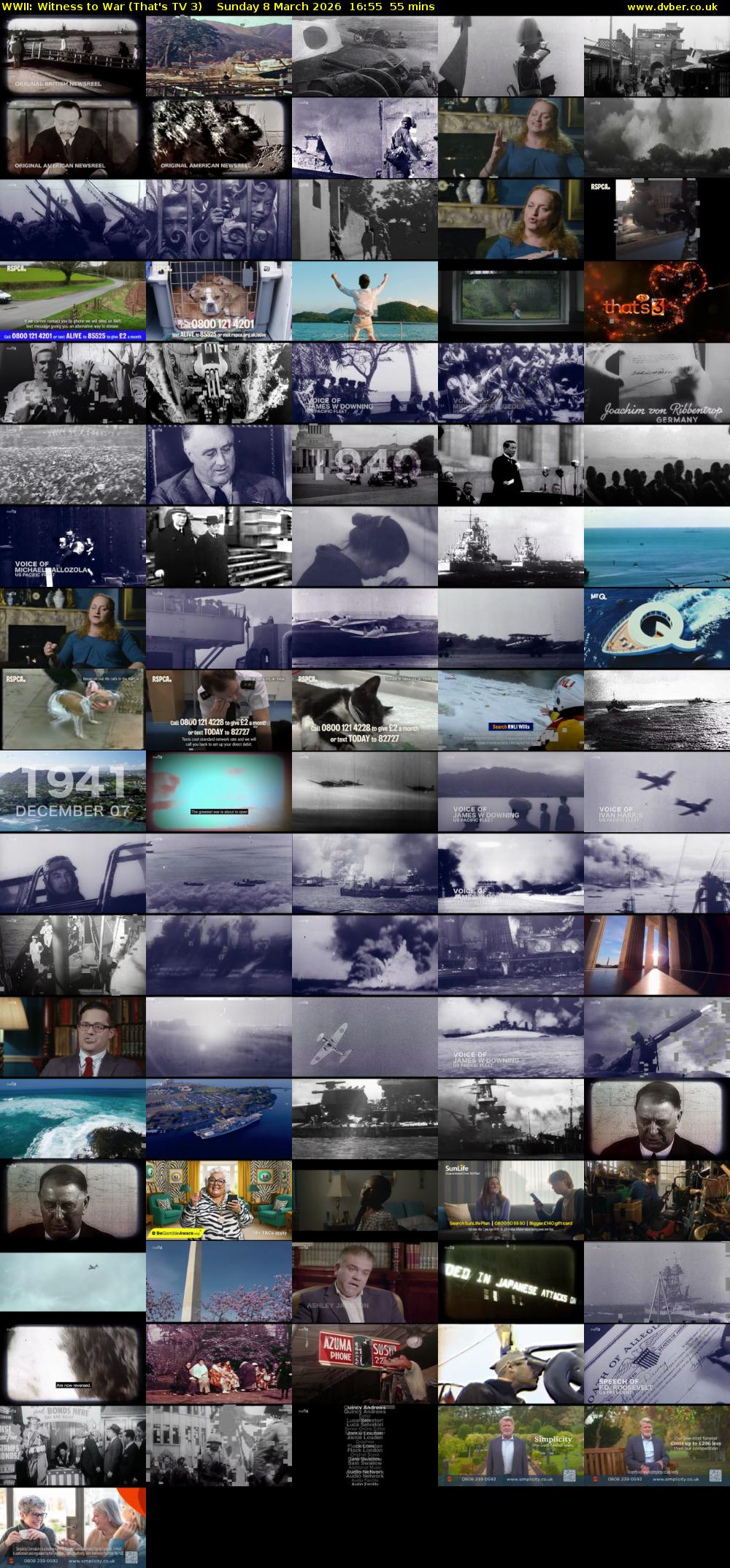 WWII: Witness to War (That's TV 3) Sunday 8 March 2026 16:55 - 17:50