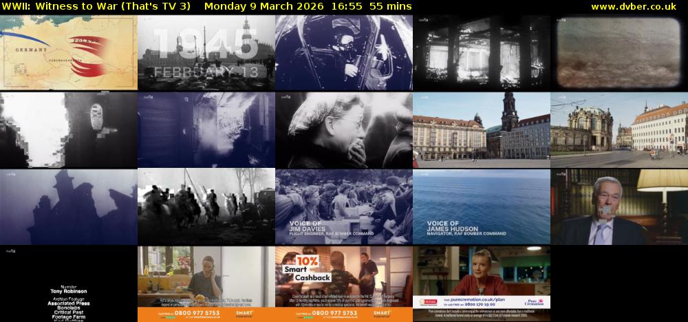 WWII: Witness to War (That's TV 3) Monday 9 March 2026 16:55 - 17:50