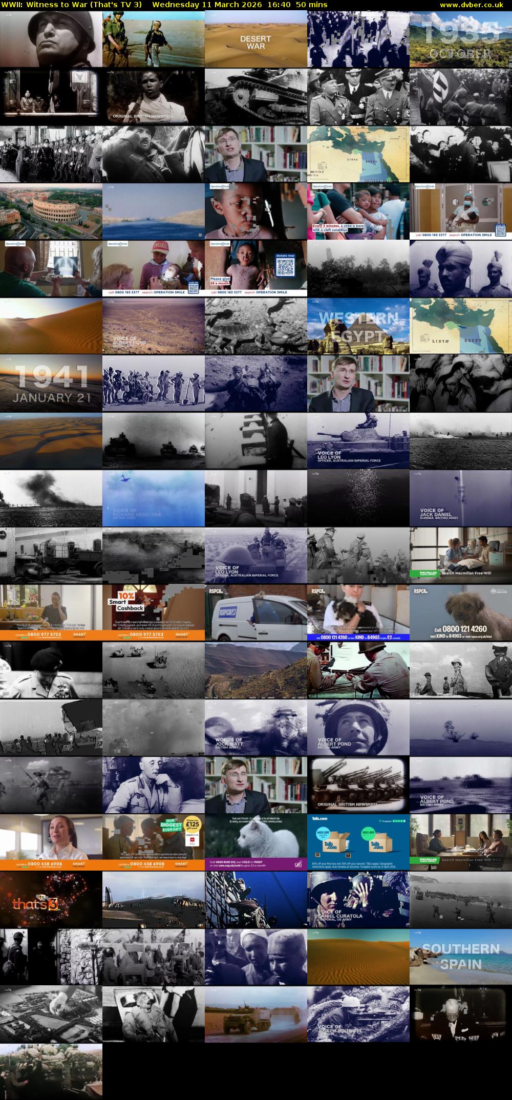 WWII: Witness to War (That's TV 3) Wednesday 11 March 2026 16:40 - 17:30