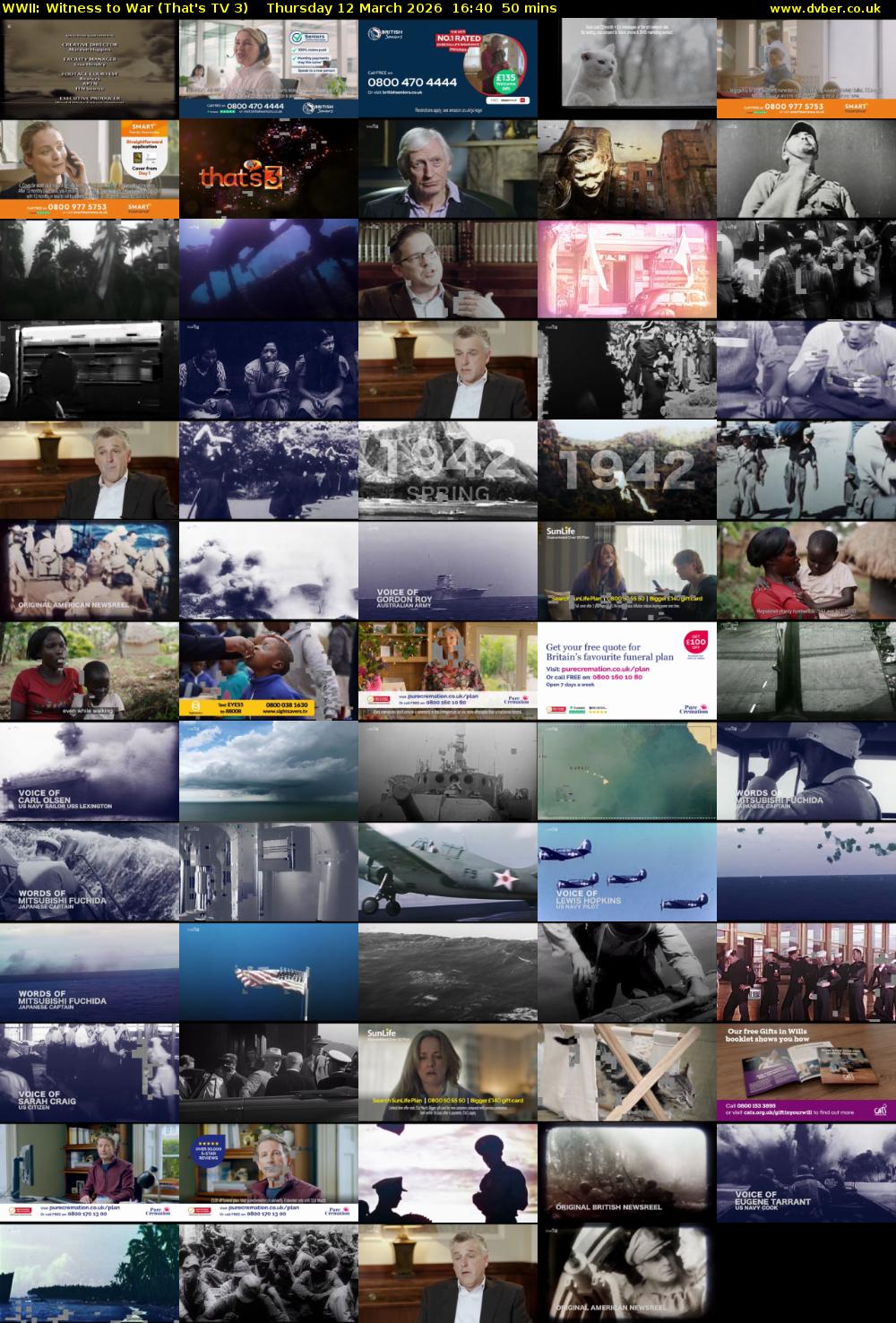 WWII: Witness to War (That's TV 3) Thursday 12 March 2026 16:40 - 17:30