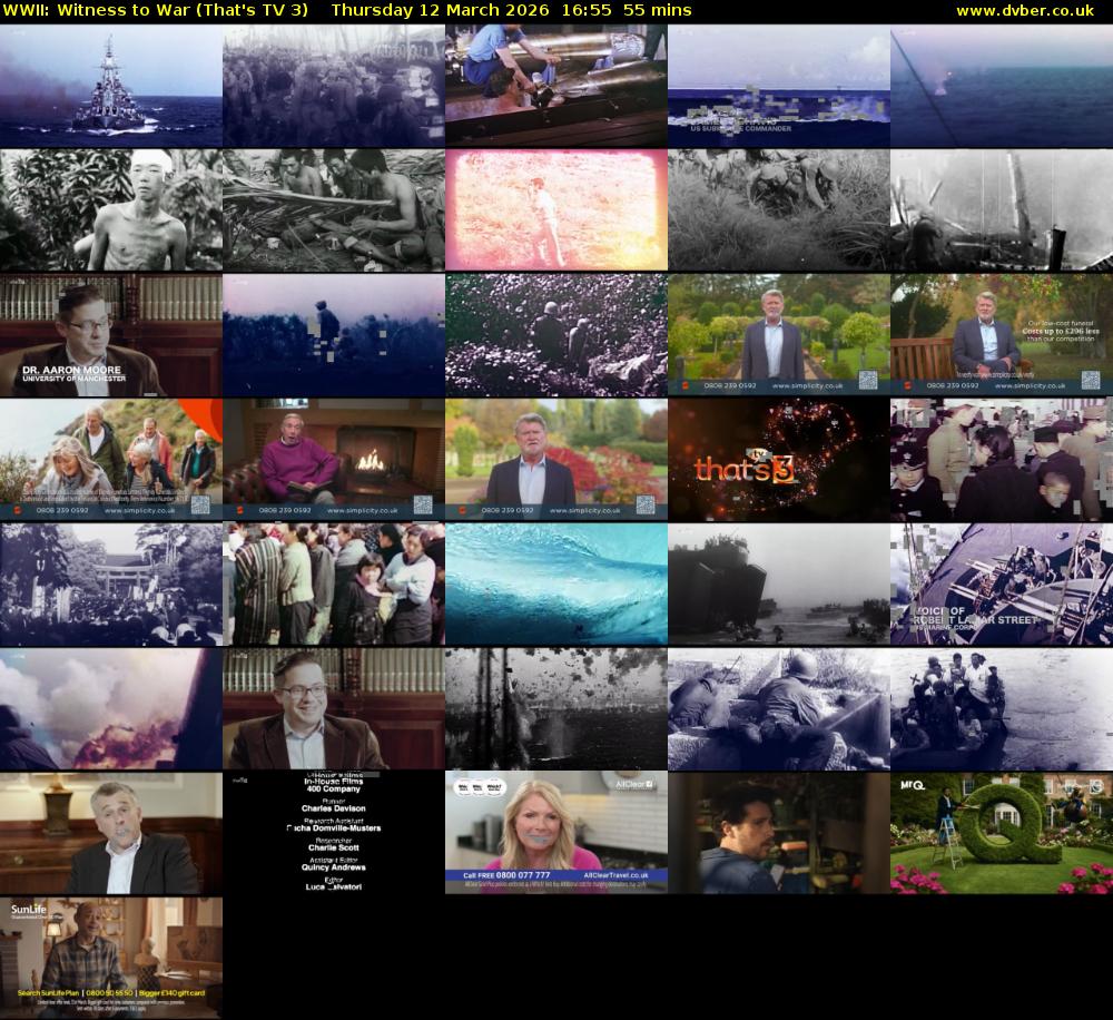 WWII: Witness to War (That's TV 3) Thursday 12 March 2026 16:55 - 17:50