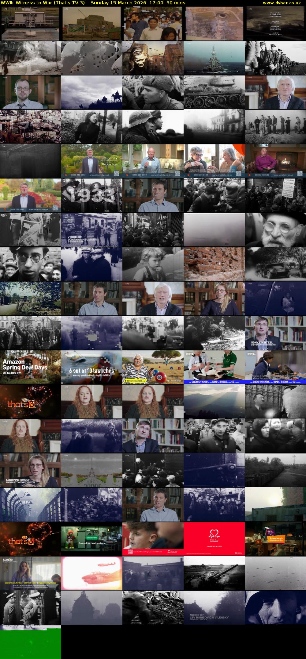 WWII: Witness to War (That's TV 3) Sunday 15 March 2026 17:00 - 17:50