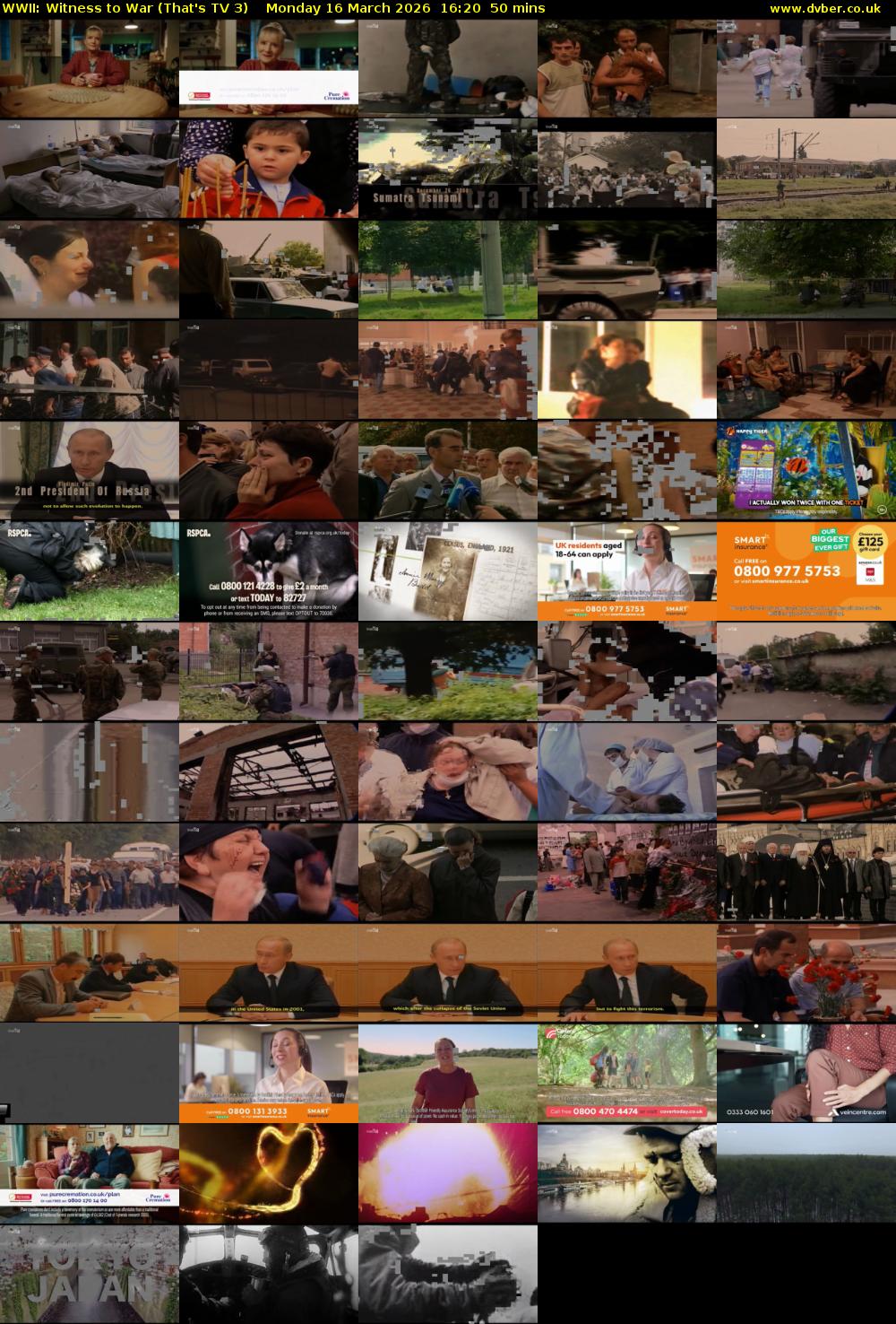 WWII: Witness to War (That's TV 3) Monday 16 March 2026 16:20 - 17:10