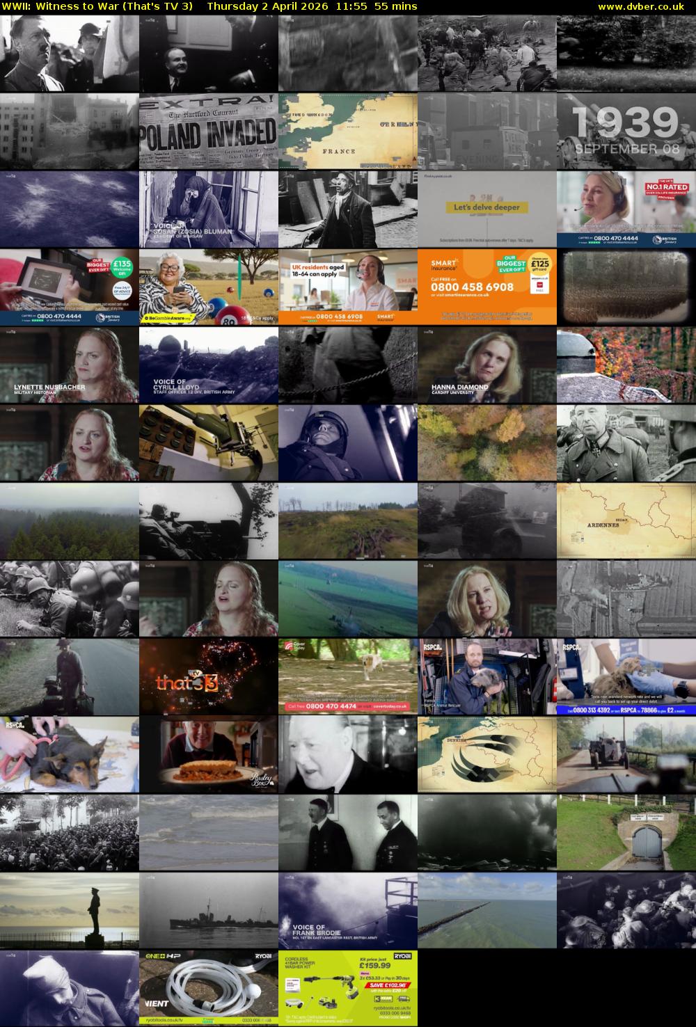 WWII: Witness to War (That's TV 3) Thursday 2 April 2026 11:55 - 12:50