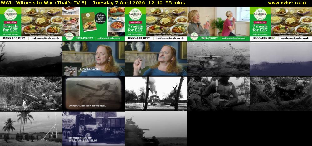 WWII: Witness to War (That's TV 3) Tuesday 7 April 2026 12:40 - 13:35