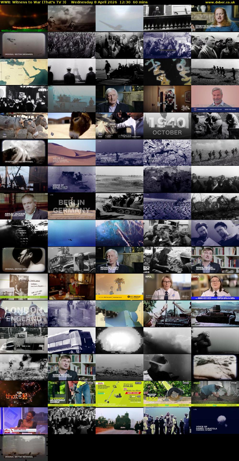 WWII: Witness to War (That's TV 3) Wednesday 8 April 2026 12:30 - 13:30