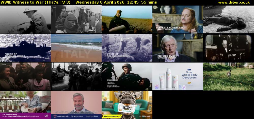 WWII: Witness to War (That's TV 3) Wednesday 8 April 2026 12:45 - 13:40