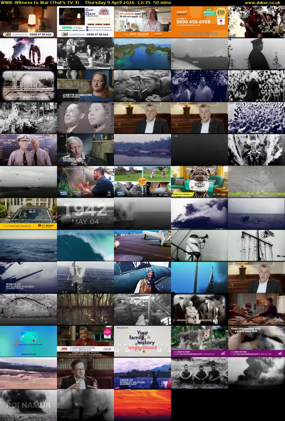 WWII: Witness to War (That's TV 3) Thursday 9 April 2026 12:35 - 13:25