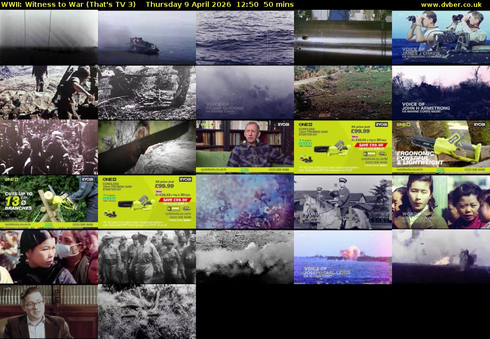 WWII: Witness to War (That's TV 3) Thursday 9 April 2026 12:50 - 13:40