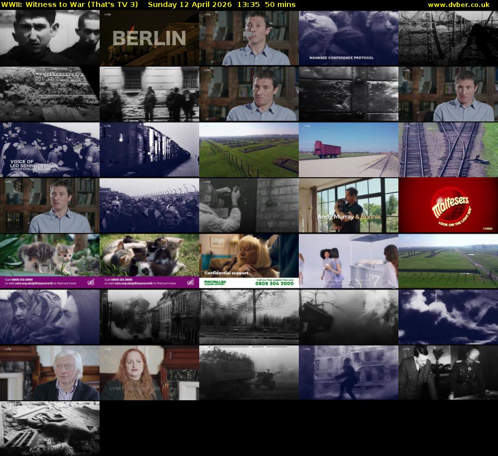 WWII: Witness to War (That's TV 3) Sunday 12 April 2026 13:35 - 14:25
